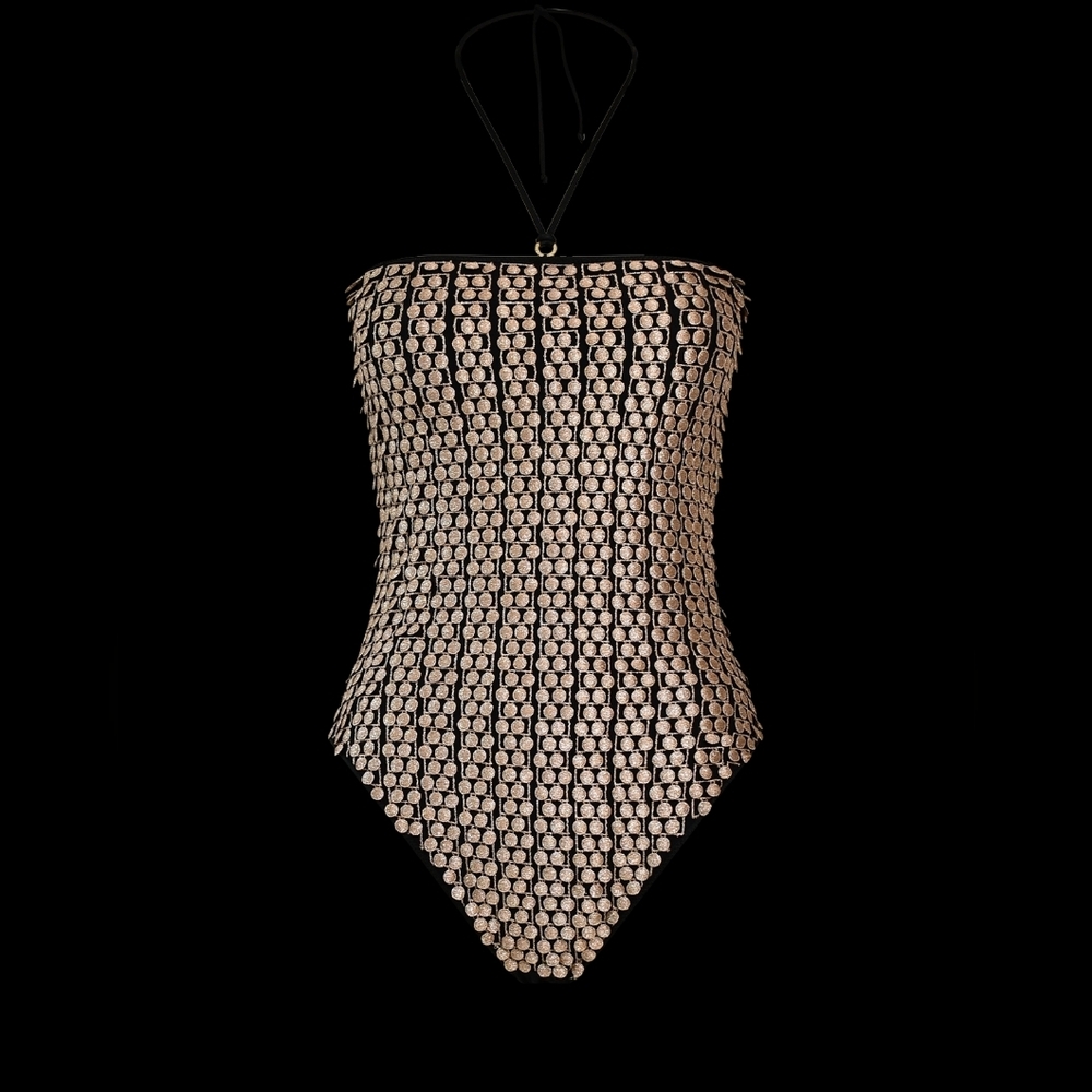 Hanne Bloch convertible  Black and Gold pompom Swimsuit - Picture 15 of 15